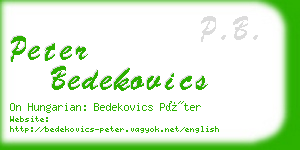 peter bedekovics business card